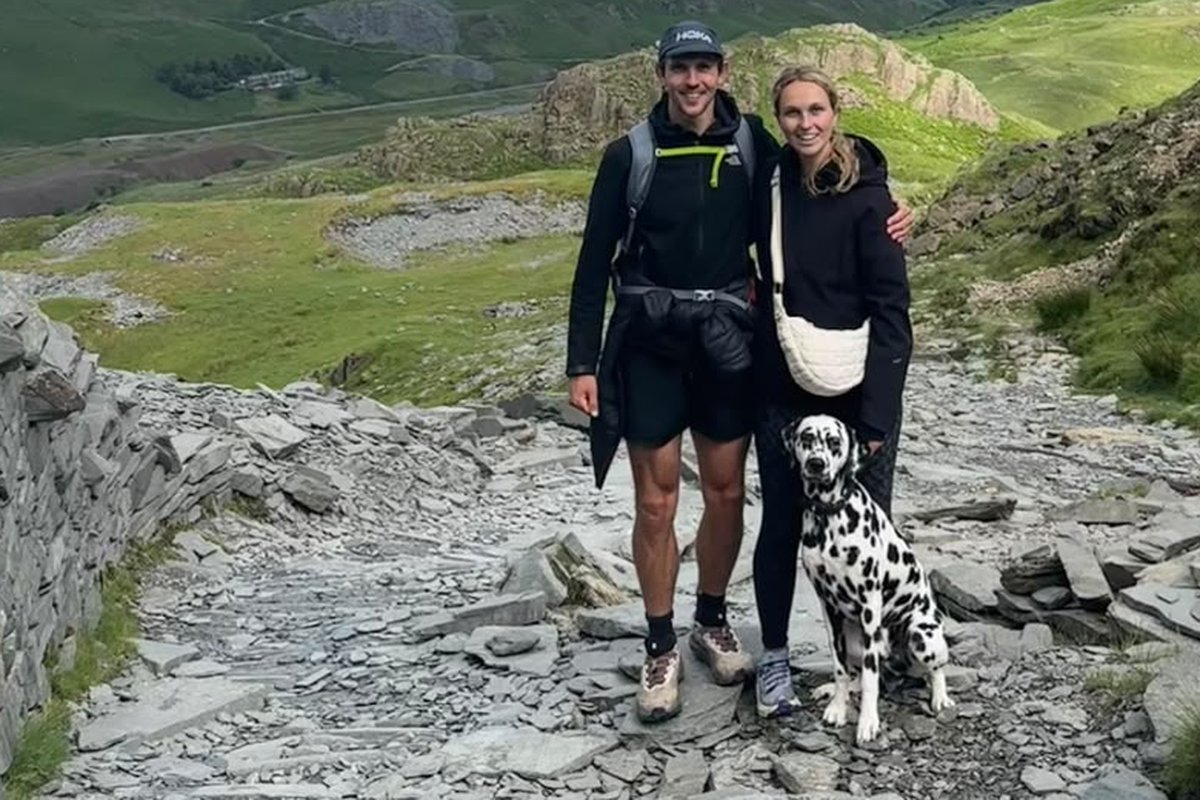 Rob and Yvette with Blu the dalmatian in the Lake District