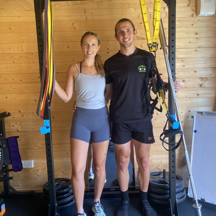 Rob and Yvette training in the gym